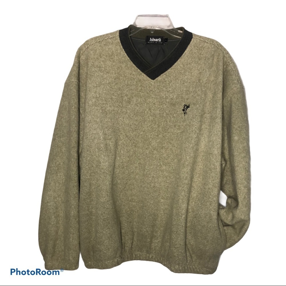Ashworth soft V-neck pullover wind shirt with pockets - Size large